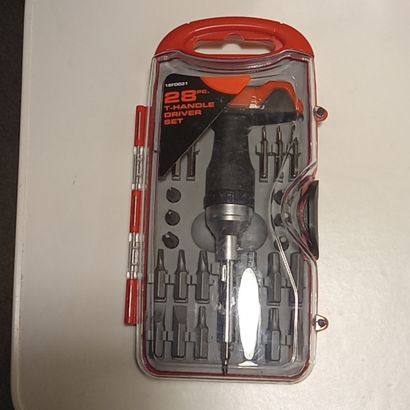 Screwdriver Ratcheting Mechanics Tool Set Brand New 28 Bit T-Handle Drive Set - Picture 3 of 5